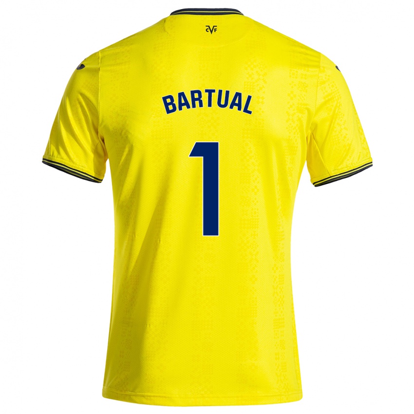 Børn Kike Bartual #1 Gul Sort Hjemmebane Spillertrøjer 2024/25 Trøje T-Shirt