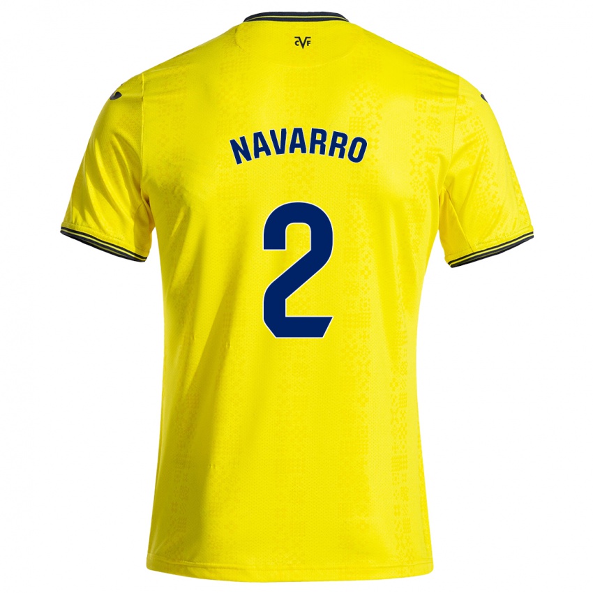 Børn Pau Navarro #2 Gul Sort Hjemmebane Spillertrøjer 2024/25 Trøje T-Shirt