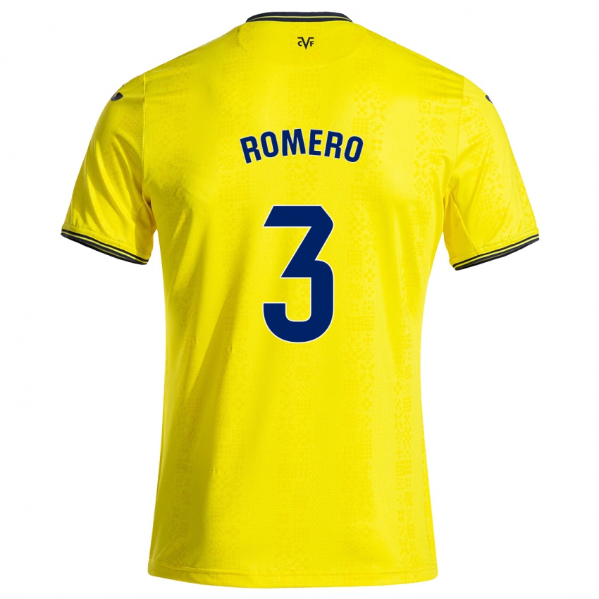 Børn Cristo Romero #3 Gul Sort Hjemmebane Spillertrøjer 2024/25 Trøje T-Shirt