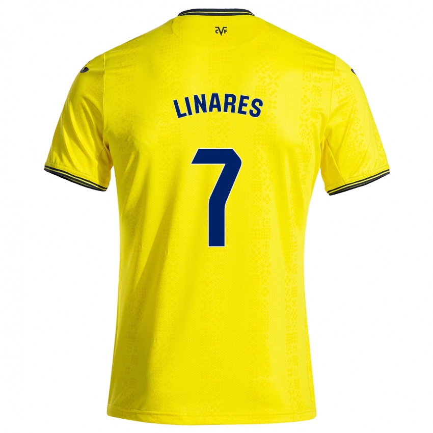 Børn Mario Linares #7 Gul Sort Hjemmebane Spillertrøjer 2024/25 Trøje T-Shirt