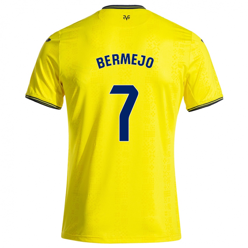 Børn Celso Bermejo #7 Gul Sort Hjemmebane Spillertrøjer 2024/25 Trøje T-Shirt