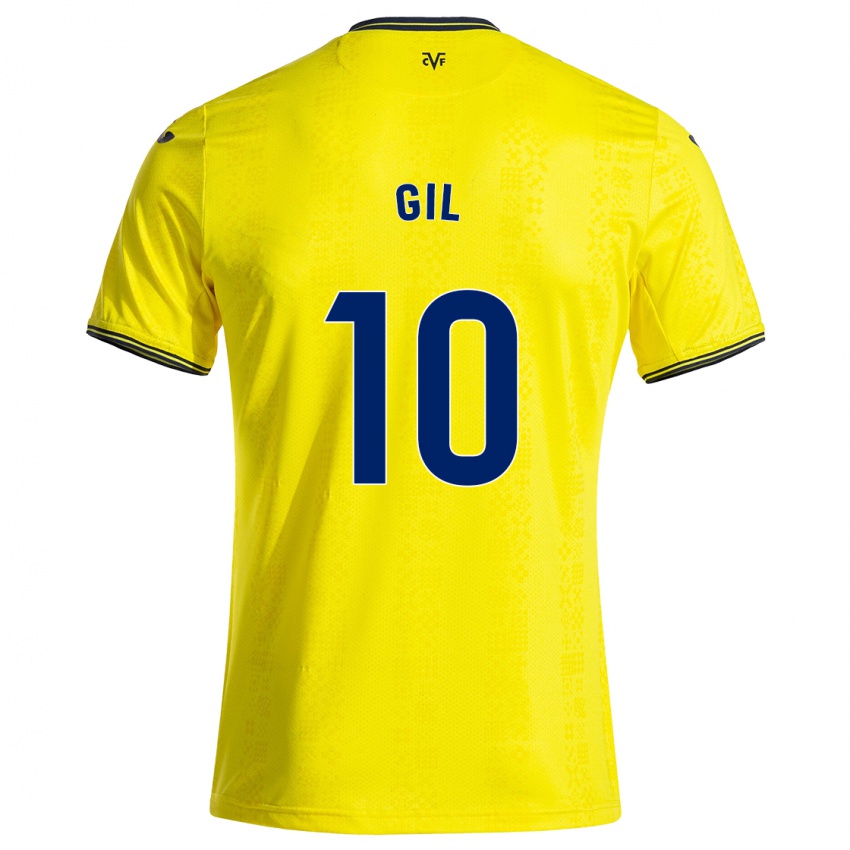 Børn Markel Gil #10 Gul Sort Hjemmebane Spillertrøjer 2024/25 Trøje T-Shirt