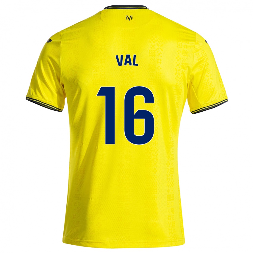 Børn Brais Val #16 Gul Sort Hjemmebane Spillertrøjer 2024/25 Trøje T-Shirt