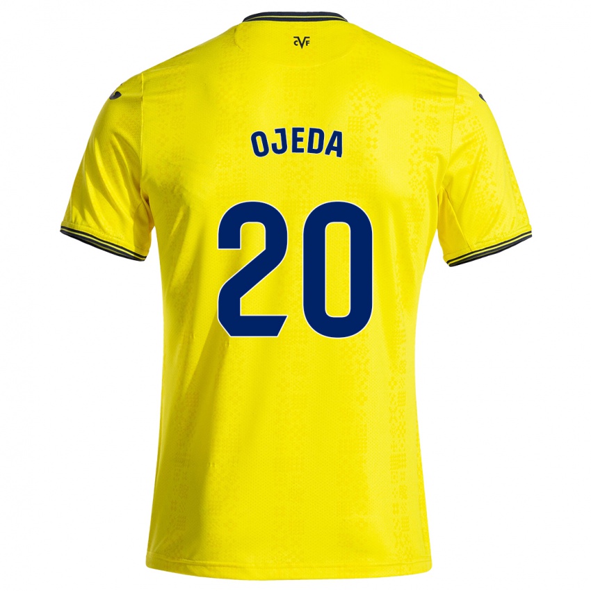 Børn Thiago Ojeda #20 Gul Sort Hjemmebane Spillertrøjer 2024/25 Trøje T-Shirt