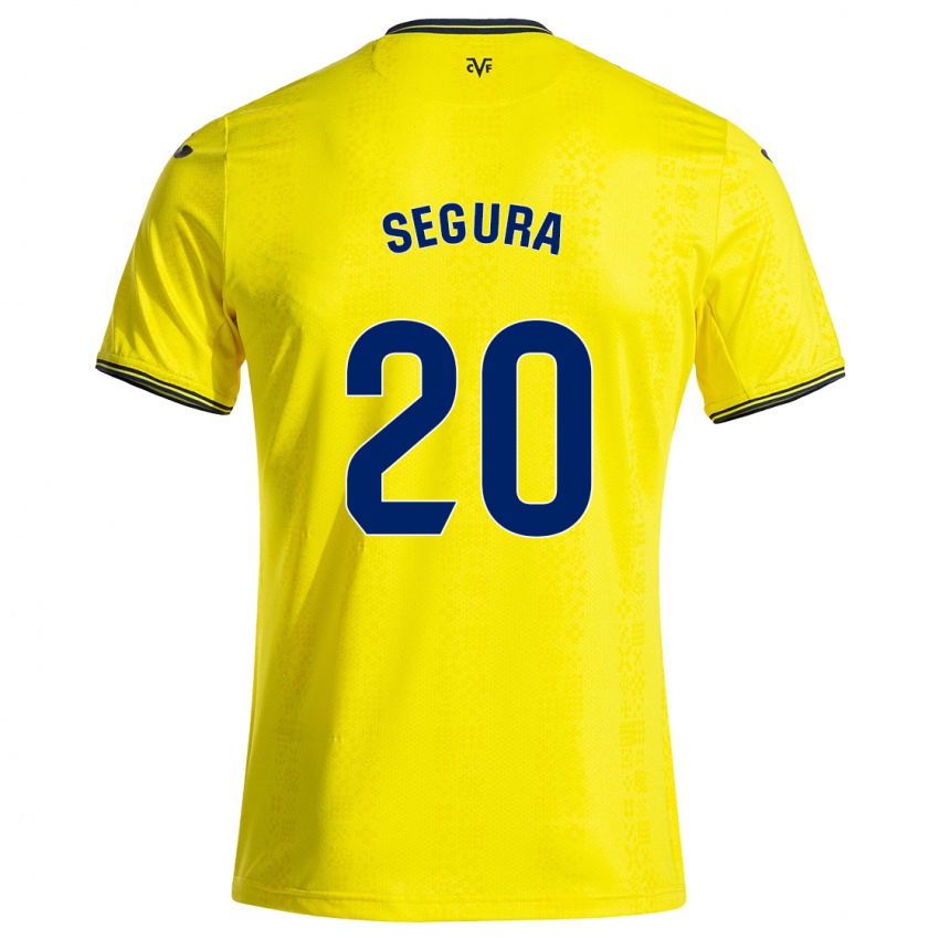 Børn Carlos Segura #20 Gul Sort Hjemmebane Spillertrøjer 2024/25 Trøje T-Shirt