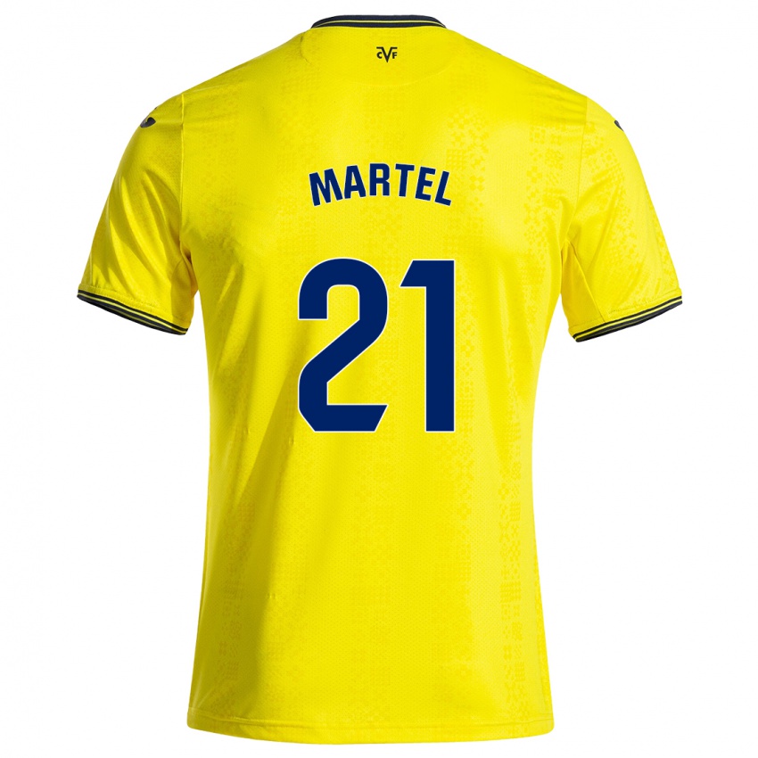 Børn Kevin Martel #21 Gul Sort Hjemmebane Spillertrøjer 2024/25 Trøje T-Shirt