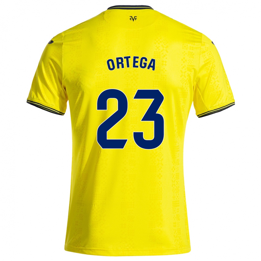 Børn Jordi Ortega #23 Gul Sort Hjemmebane Spillertrøjer 2024/25 Trøje T-Shirt