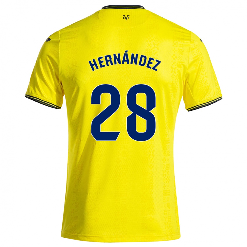 Børn Gerard Hernández #28 Gul Sort Hjemmebane Spillertrøjer 2024/25 Trøje T-Shirt