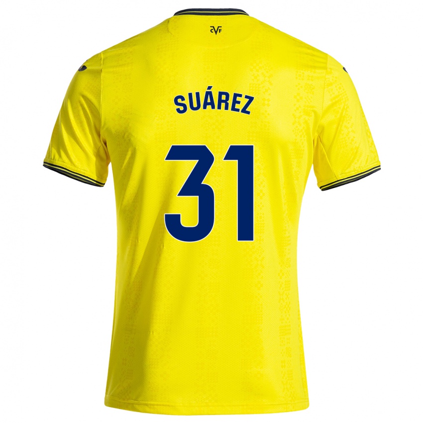 Børn Adri Suárez #31 Gul Sort Hjemmebane Spillertrøjer 2024/25 Trøje T-Shirt