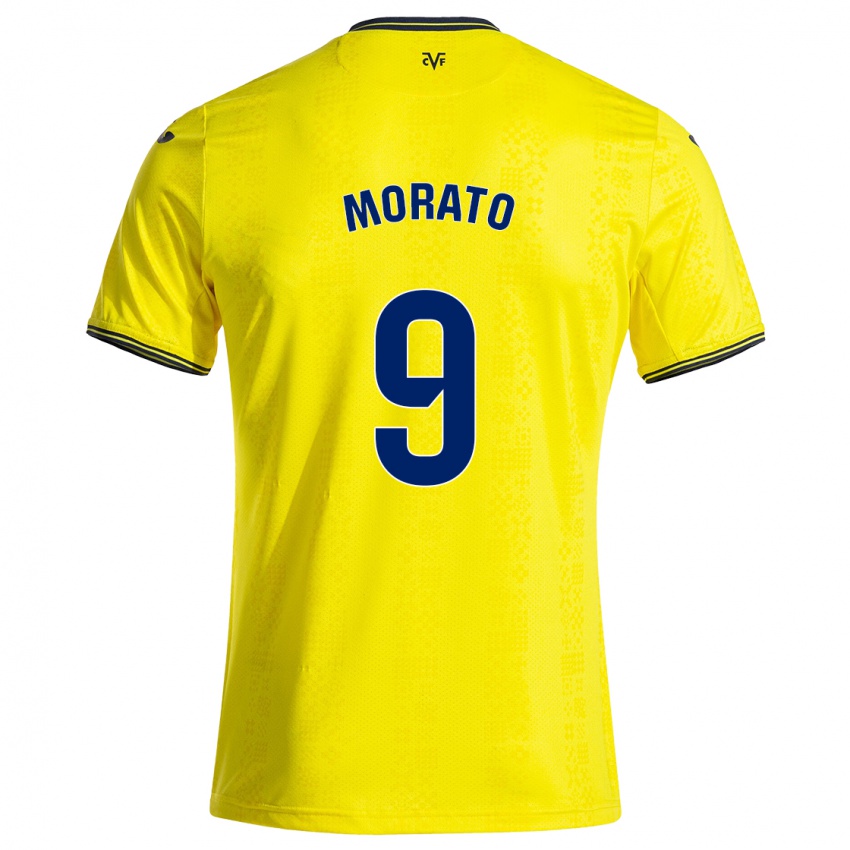 Børn Teresa Morató #9 Gul Sort Hjemmebane Spillertrøjer 2024/25 Trøje T-Shirt