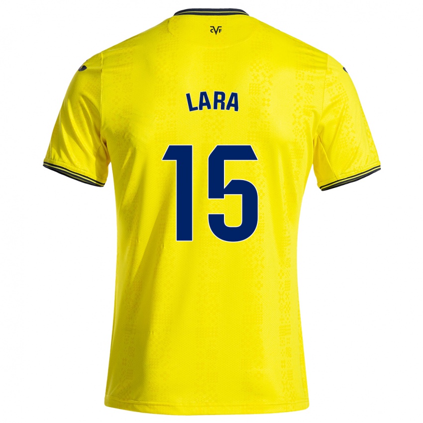 Børn Francisca Lara #15 Gul Sort Hjemmebane Spillertrøjer 2024/25 Trøje T-Shirt