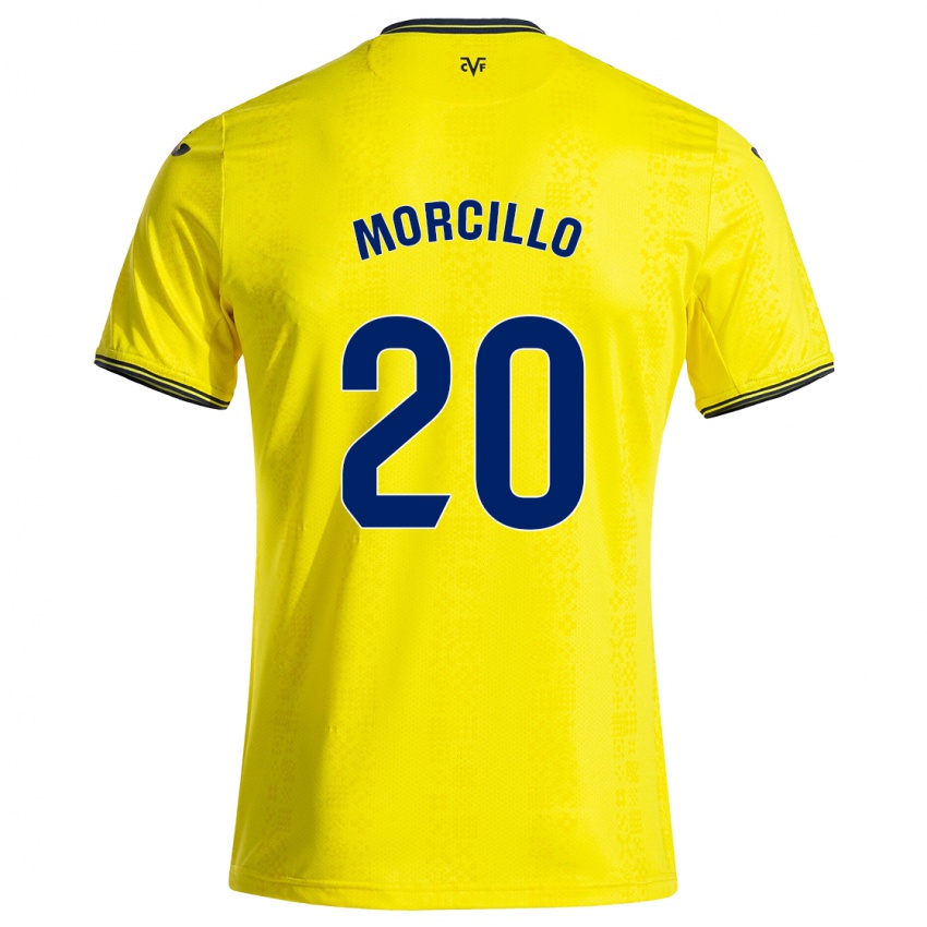 Børn Raquel Morcillo #20 Gul Sort Hjemmebane Spillertrøjer 2024/25 Trøje T-Shirt