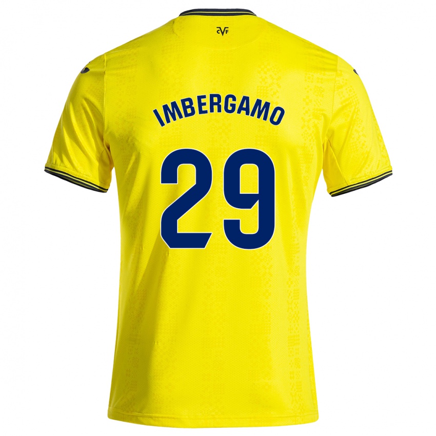 Børn Mar Imbergamo #29 Gul Sort Hjemmebane Spillertrøjer 2024/25 Trøje T-Shirt