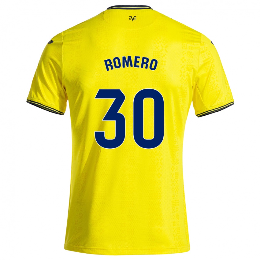 Børn Lucía Romero #30 Gul Sort Hjemmebane Spillertrøjer 2024/25 Trøje T-Shirt