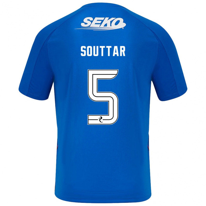 Børn John Souttar #5 Mørkeblå Hjemmebane Spillertrøjer 2024/25 Trøje T-Shirt