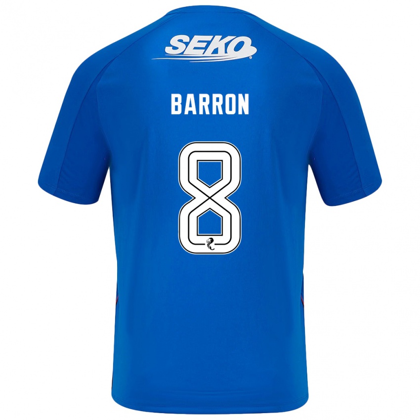 Børn Connor Barron #8 Mørkeblå Hjemmebane Spillertrøjer 2024/25 Trøje T-Shirt