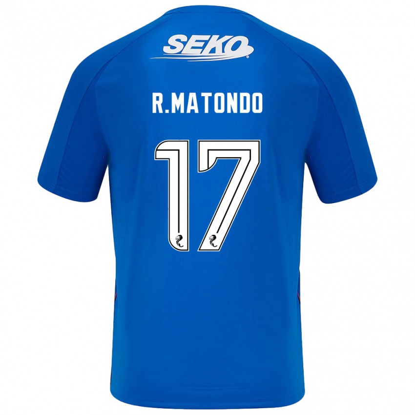 Børn Rabbi Matondo #17 Mørkeblå Hjemmebane Spillertrøjer 2024/25 Trøje T-Shirt