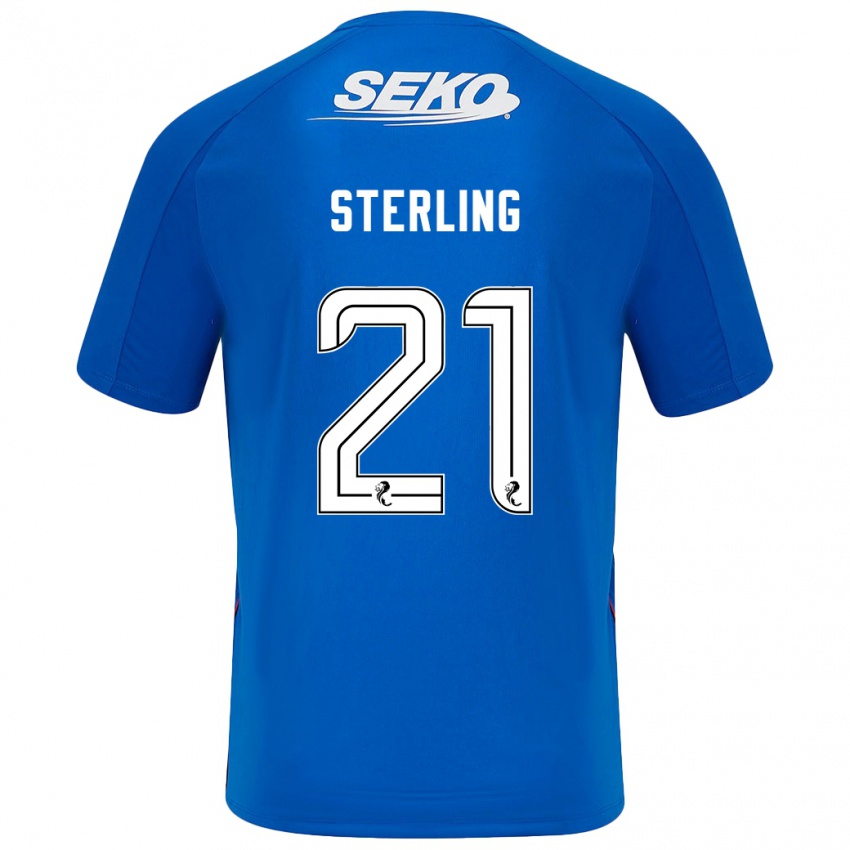 Børn Dujon Sterling #21 Mørkeblå Hjemmebane Spillertrøjer 2024/25 Trøje T-Shirt