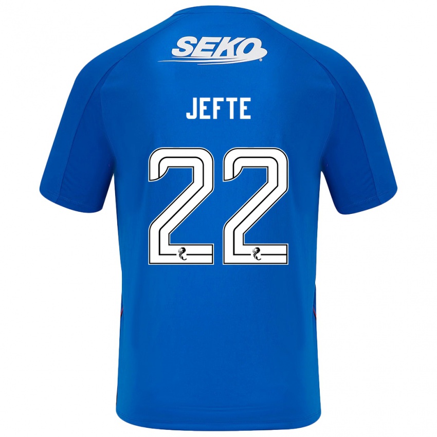 Børn Jefté #22 Mørkeblå Hjemmebane Spillertrøjer 2024/25 Trøje T-Shirt