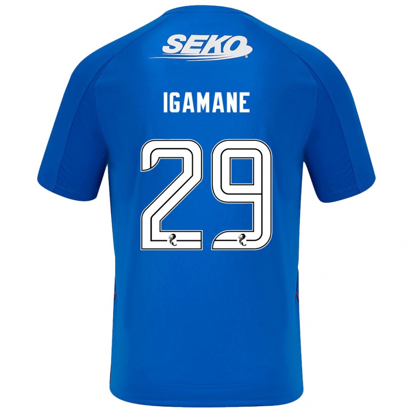 Børn Hamza Igamane #29 Mørkeblå Hjemmebane Spillertrøjer 2024/25 Trøje T-Shirt