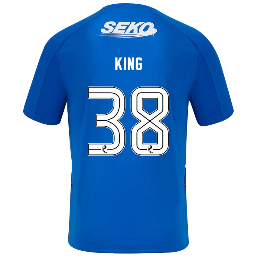 Børn Leon King #38 Mørkeblå Hjemmebane Spillertrøjer 2024/25 Trøje T-Shirt