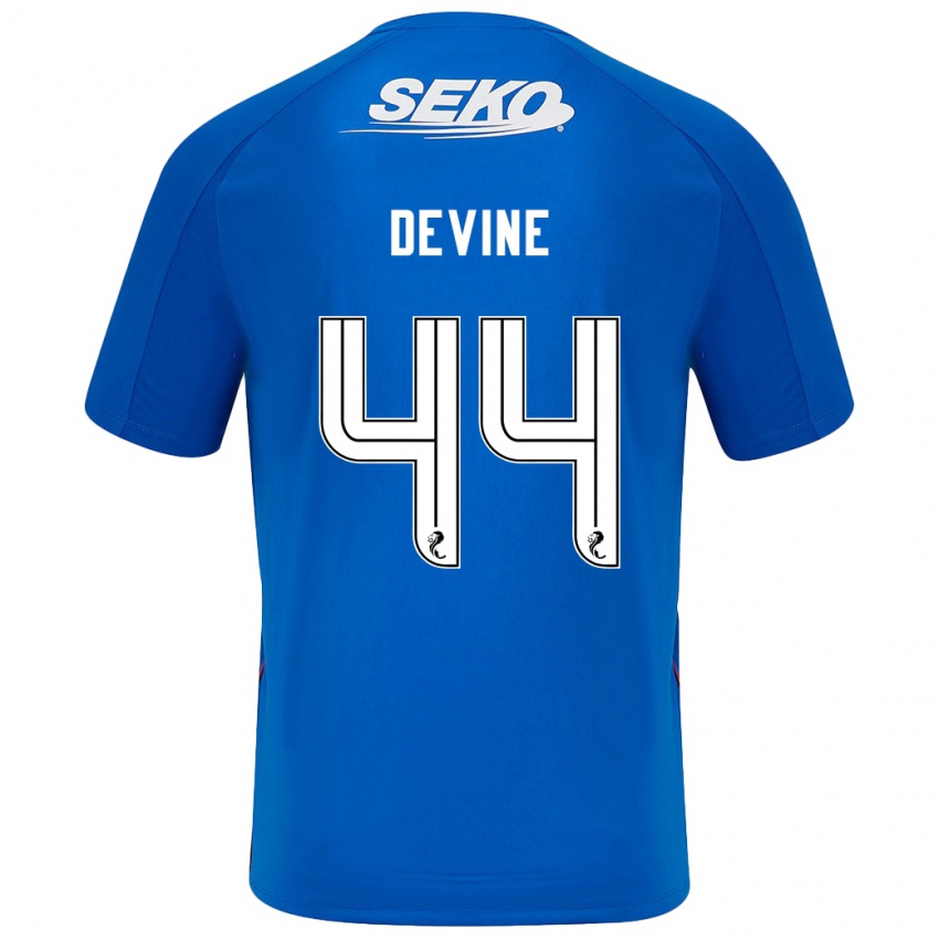 Børn Adam Devine #44 Mørkeblå Hjemmebane Spillertrøjer 2024/25 Trøje T-Shirt