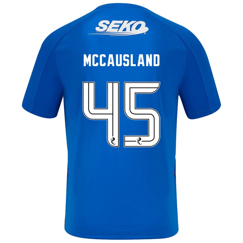 Børn Ross Mccausland #45 Mørkeblå Hjemmebane Spillertrøjer 2024/25 Trøje T-Shirt