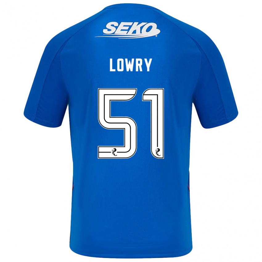 Børn Alex Lowry #51 Mørkeblå Hjemmebane Spillertrøjer 2024/25 Trøje T-Shirt