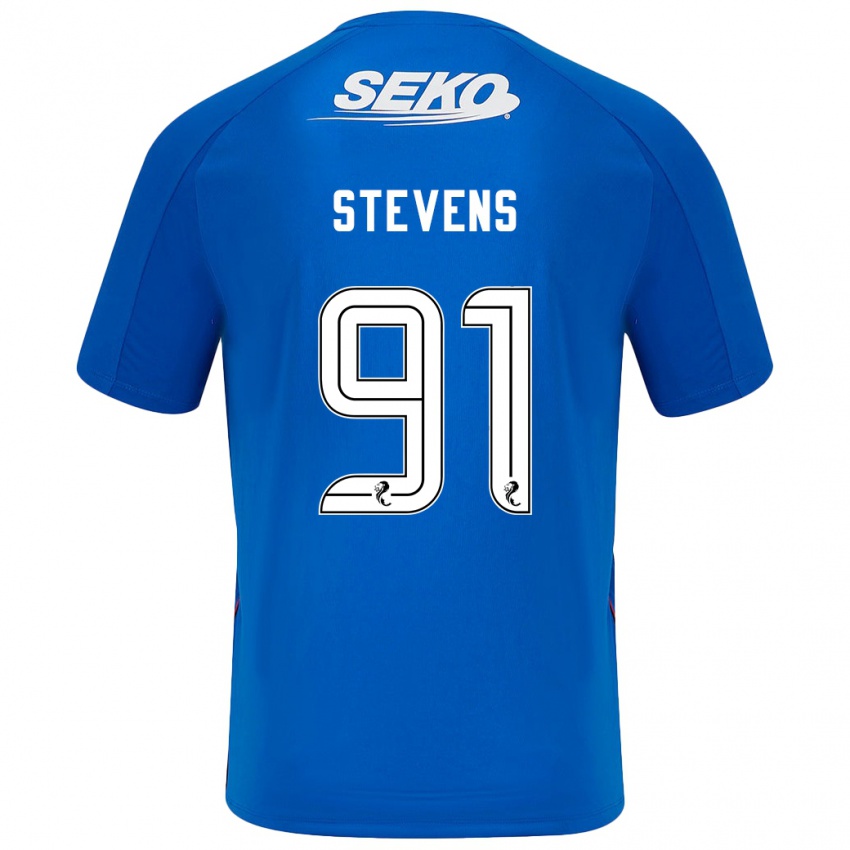 Børn Archie Stevens #91 Mørkeblå Hjemmebane Spillertrøjer 2024/25 Trøje T-Shirt