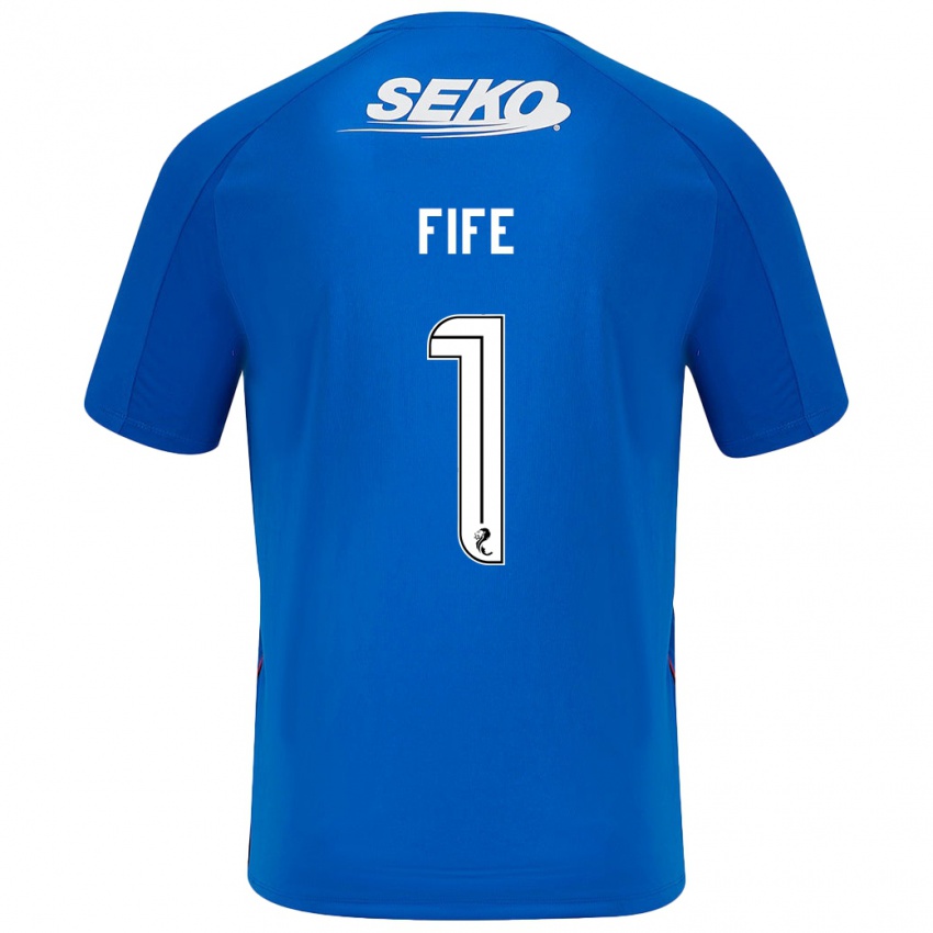 Børn Jenna Fife #1 Mørkeblå Hjemmebane Spillertrøjer 2024/25 Trøje T-Shirt