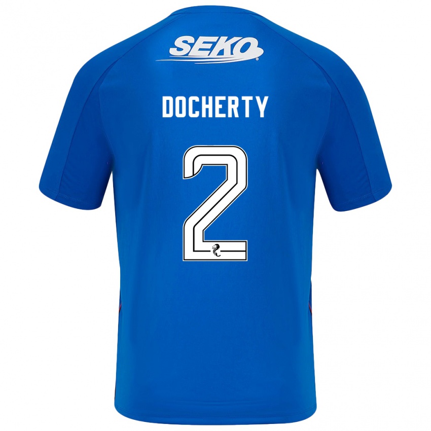 Børn Nicola Docherty #2 Mørkeblå Hjemmebane Spillertrøjer 2024/25 Trøje T-Shirt