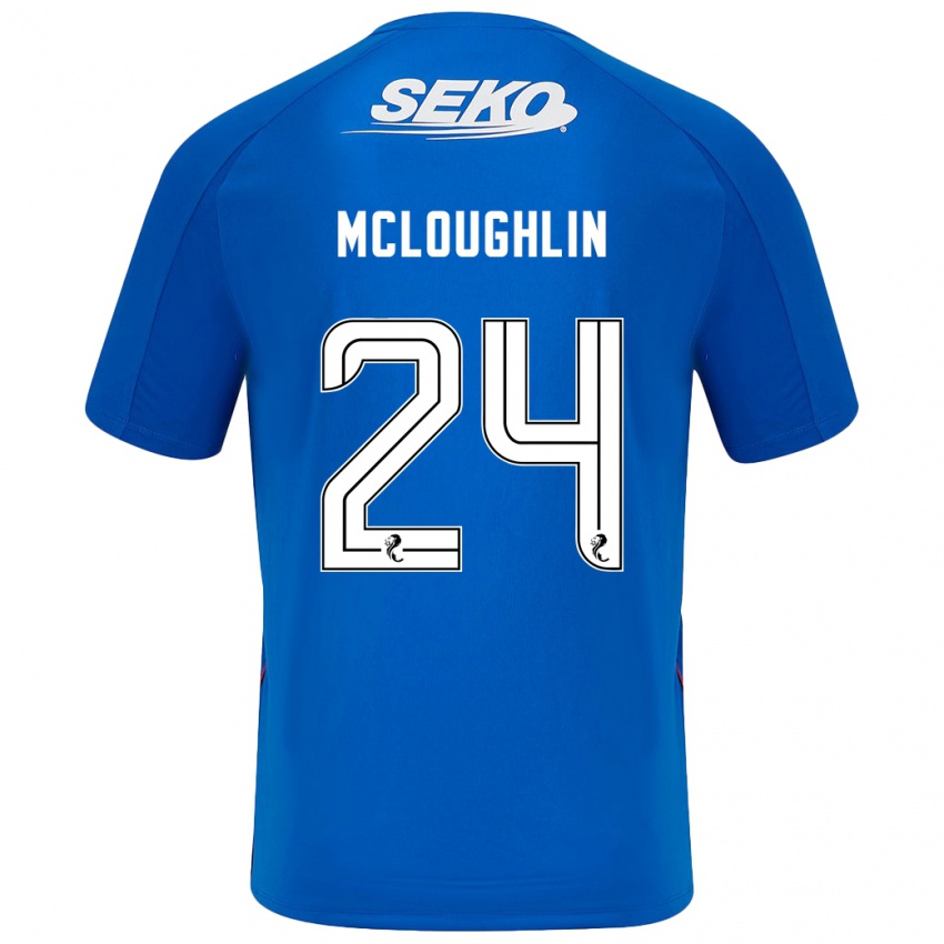 Børn Olivia Mcloughlin #24 Mørkeblå Hjemmebane Spillertrøjer 2024/25 Trøje T-Shirt