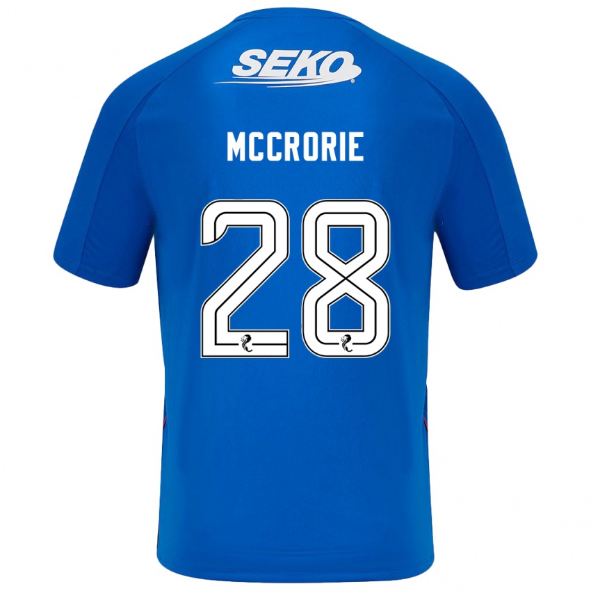 Børn Robby Mccrorie #28 Mørkeblå Hjemmebane Spillertrøjer 2024/25 Trøje T-Shirt