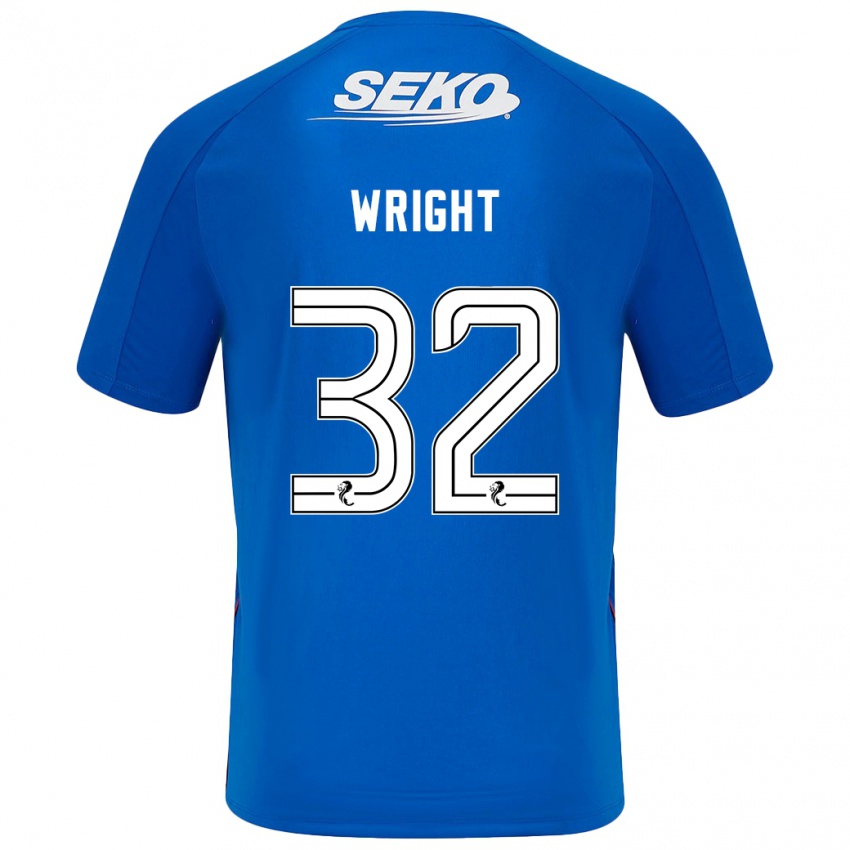 Børn Kieran Wright #32 Mørkeblå Hjemmebane Spillertrøjer 2024/25 Trøje T-Shirt