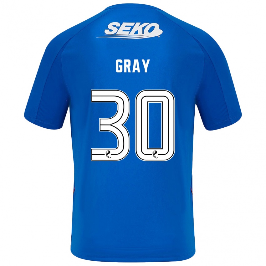 Børn Georgia Gray #30 Mørkeblå Hjemmebane Spillertrøjer 2024/25 Trøje T-Shirt