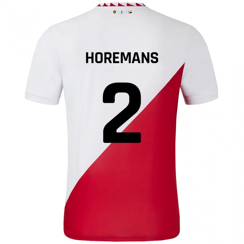 Børn Siebe Horemans #2 Hvid Rød Hjemmebane Spillertrøjer 2024/25 Trøje T-Shirt