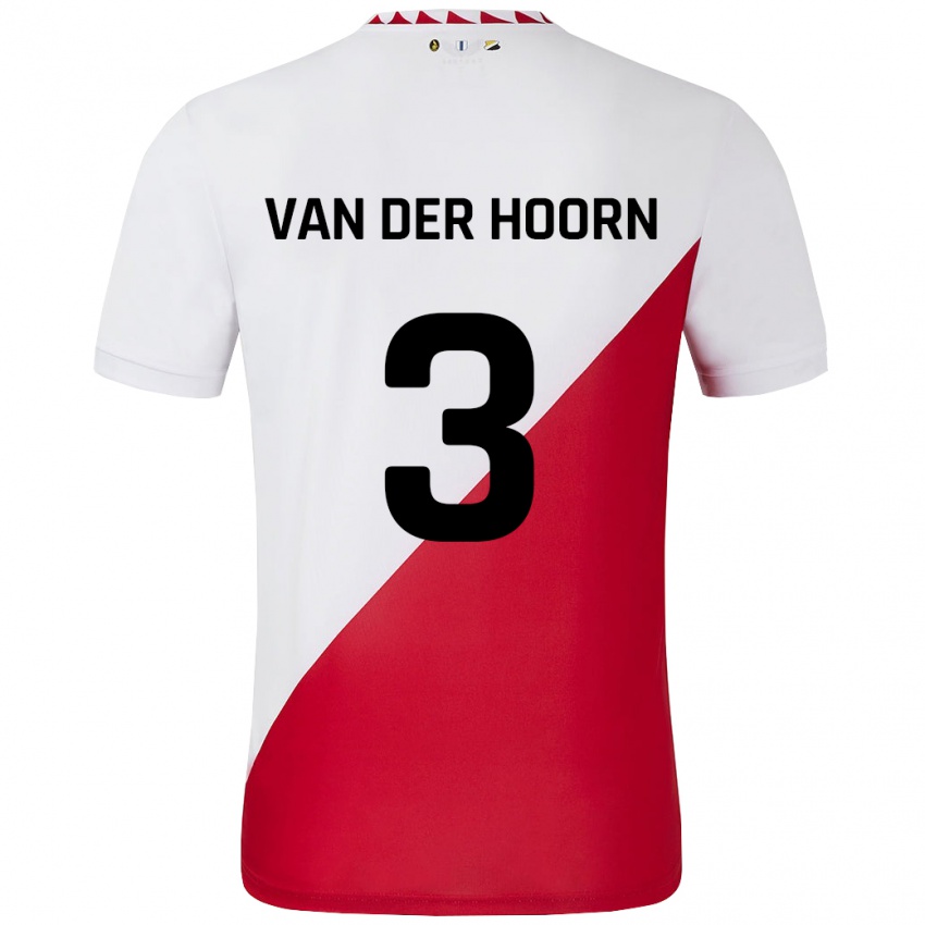 Børn Mike Van Der Hoorn #3 Hvid Rød Hjemmebane Spillertrøjer 2024/25 Trøje T-Shirt