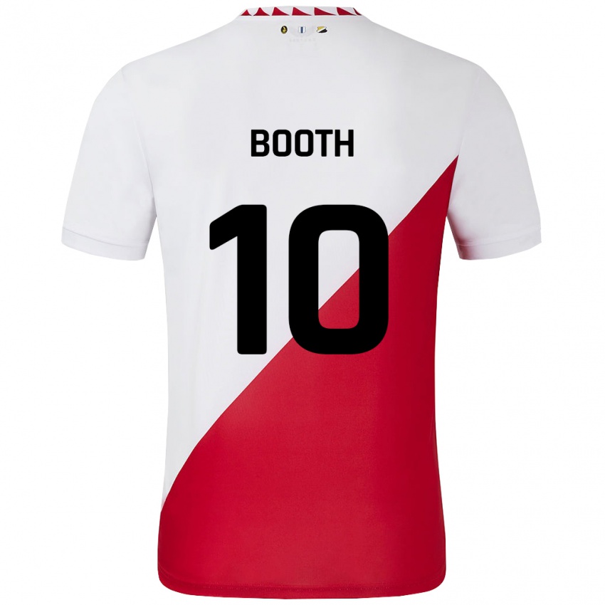 Børn Taylor Booth #10 Hvid Rød Hjemmebane Spillertrøjer 2024/25 Trøje T-Shirt