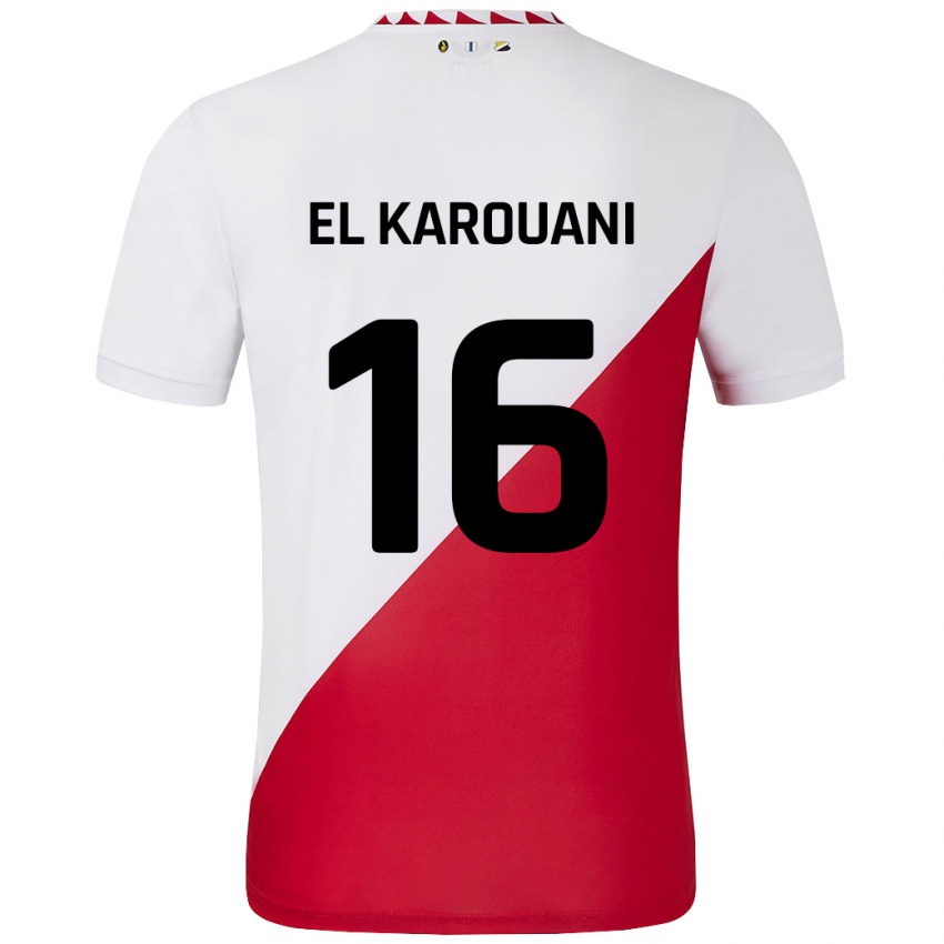 Børn Souffian El Karouani #16 Hvid Rød Hjemmebane Spillertrøjer 2024/25 Trøje T-Shirt