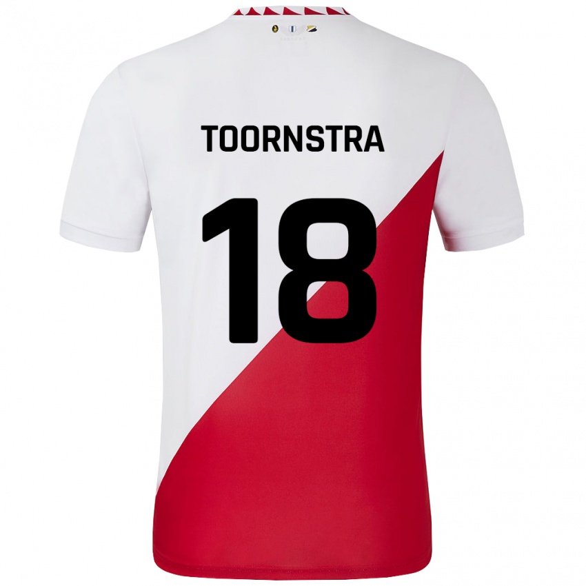 Børn Jens Toornstra #18 Hvid Rød Hjemmebane Spillertrøjer 2024/25 Trøje T-Shirt