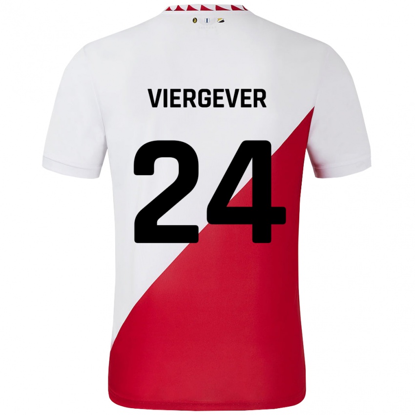 Børn Nick Viergever #24 Hvid Rød Hjemmebane Spillertrøjer 2024/25 Trøje T-Shirt