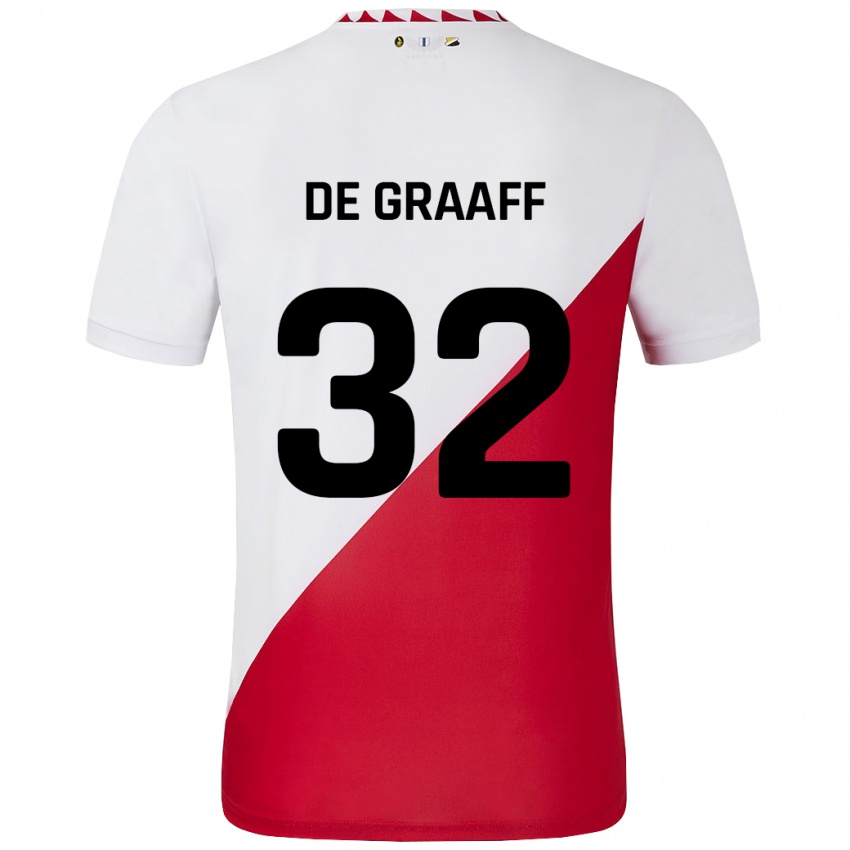 Børn Tom De Graaff #32 Hvid Rød Hjemmebane Spillertrøjer 2024/25 Trøje T-Shirt