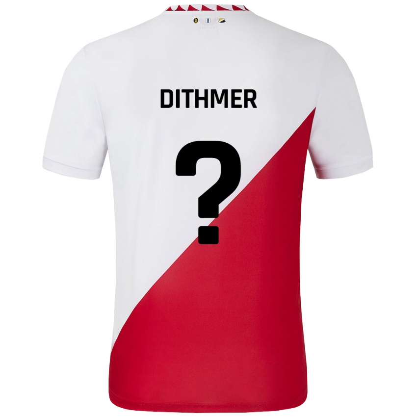 Børn Andreas Dithmer #0 Hvid Rød Hjemmebane Spillertrøjer 2024/25 Trøje T-Shirt