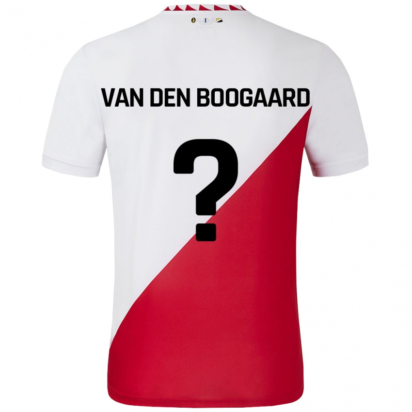 Børn Brian Van Den Boogaard #0 Hvid Rød Hjemmebane Spillertrøjer 2024/25 Trøje T-Shirt