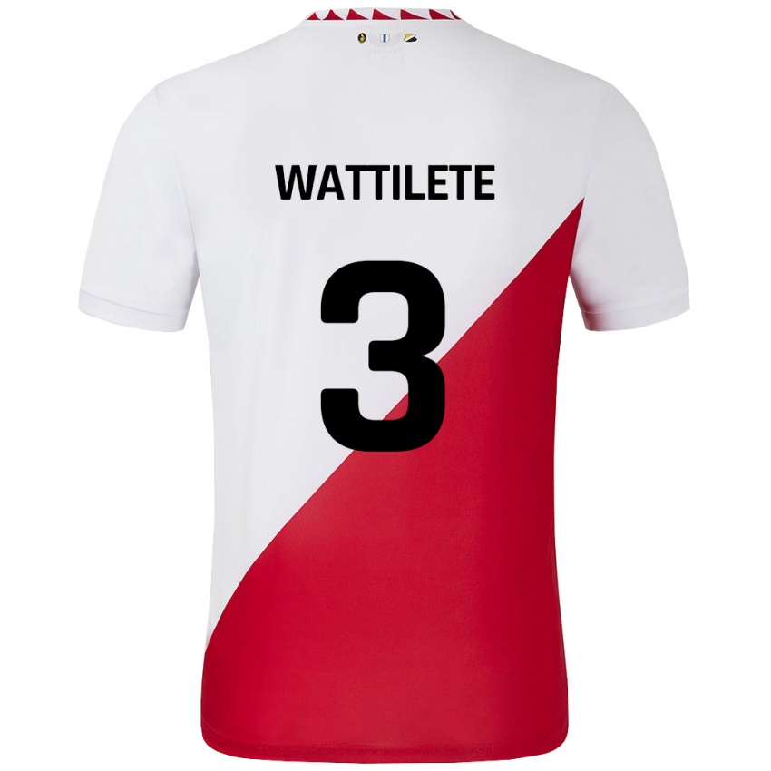 Børn Julia Wattilete #3 Hvid Rød Hjemmebane Spillertrøjer 2024/25 Trøje T-Shirt