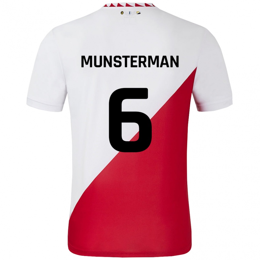 Børn Marthe Munsterman #6 Hvid Rød Hjemmebane Spillertrøjer 2024/25 Trøje T-Shirt