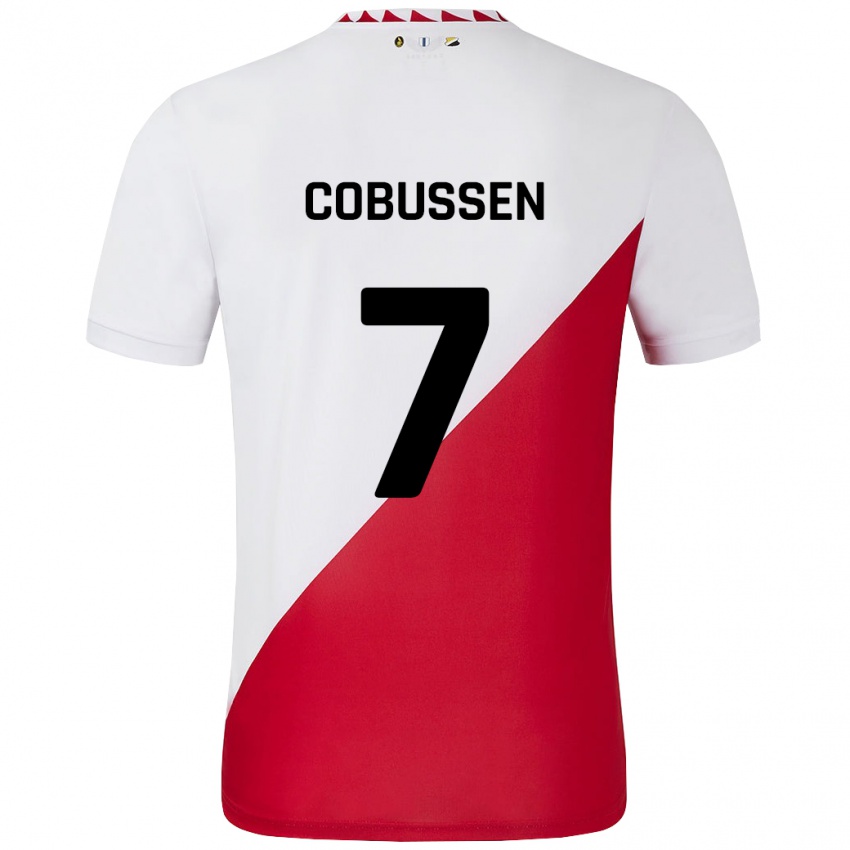 Børn Sophie Cobussen #7 Hvid Rød Hjemmebane Spillertrøjer 2024/25 Trøje T-Shirt