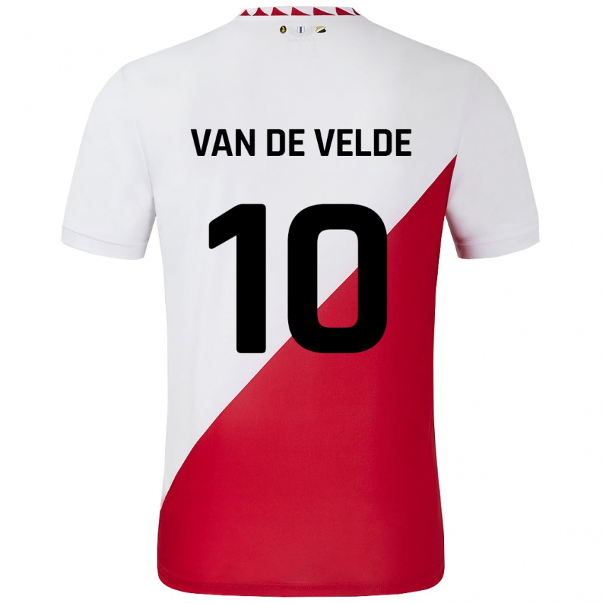 Børn Senne Van De Velde #10 Hvid Rød Hjemmebane Spillertrøjer 2024/25 Trøje T-Shirt