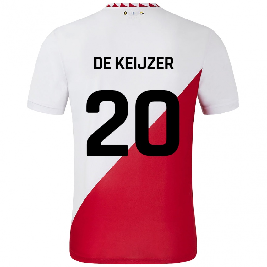 Børn Lotje De Keijzer #20 Hvid Rød Hjemmebane Spillertrøjer 2024/25 Trøje T-Shirt