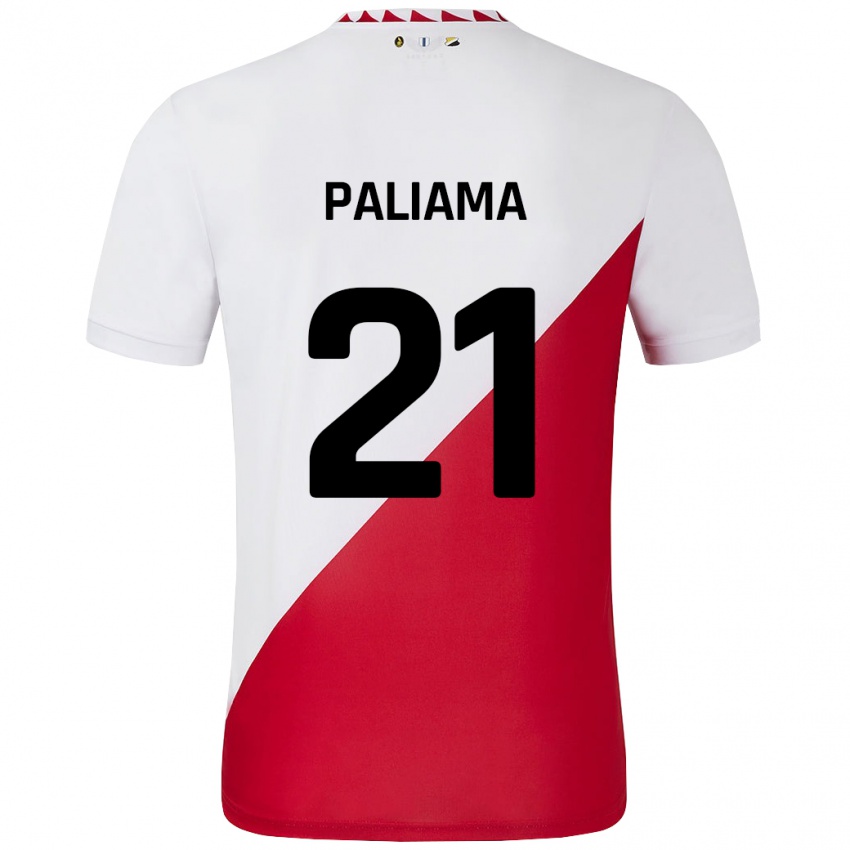 Børn Joni Paliama #21 Hvid Rød Hjemmebane Spillertrøjer 2024/25 Trøje T-Shirt